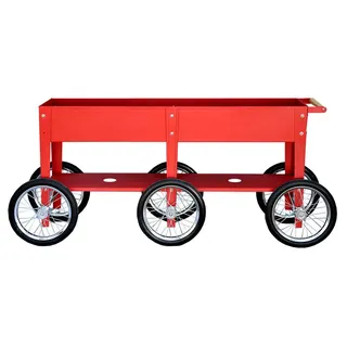 Herstera Garden Metall Hochbeet Wheels Rot 186x50x80 cm - Rot