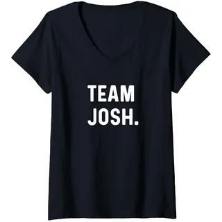 Damen Mannschaft Josh T-Shirt mit V-Ausschnitt, Schwarz, M