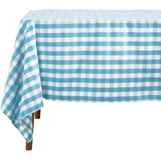 Homescapes Tischdecke Vichy-Karo blau kariert, 137/178 cm , Textil , Kariert , Rechteckig , 137x178 cm , Oeko-Tex® , Heimtextilien, Wohntextilien, Tischwäsche, Tischdecken