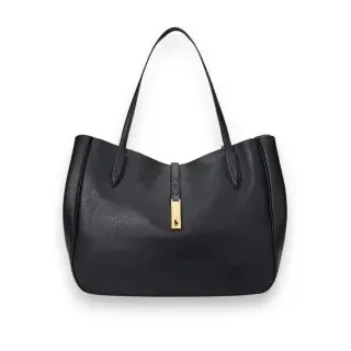 Polo Ralph Lauren für Damen. 428935220002 Große schwarze Polo ID Tragetasche aus Leder (OSFA), Lässig