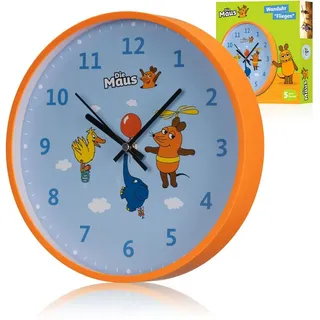 Die Maus DieMaus Kinder-Wanduhr 25 cm 1 blau/orange