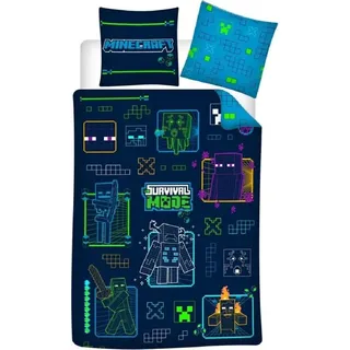 Aymax Minecraft Mikrofaser Neon 140 x 200 cm + 63 x 63 cm