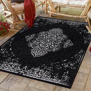 Sunny Zane teppich indoor/outdoor rechteckig 240x340cm schwarz - Schwarz