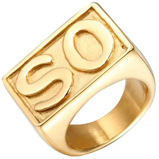 HIJONES Schmuck Herren Edelstahl Biker Ringe, SONS, Jahrgang, Punk, Silber und Schwarz, Größe 60 (19.1)