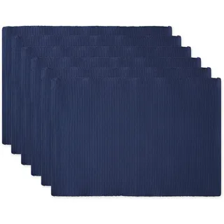 DII Basic Everyday Tischset aus 100% Baumwolle, gerippt, 33 x 48 cm, maritimblau, 6 Stück