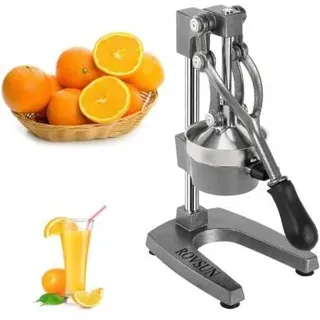 FCH Entsafter Manueller Entsafter aus Edelstahl | Orangenpresse für Gemüse und Obst | sehr pflegeleicht | grau - Grau