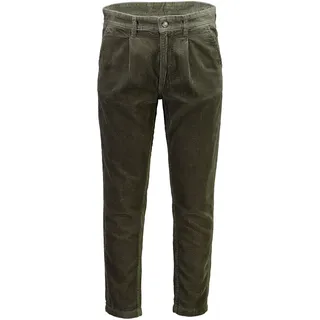 Cordhose LINDBERGH, Herren, Gr. S, N-Gr, dusty army, Cord, Obermaterial: 100% Baumwolle, unifarben, lang, Hosen Cordhose, Cord-Chino mit schmalem Bein
