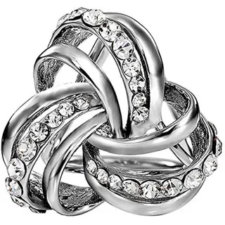 CAREOR Elegante Moderne einfache Design Damen triple-ring mit Metallic Seide Schals Clip Schal Ring Chiffon Schnalle