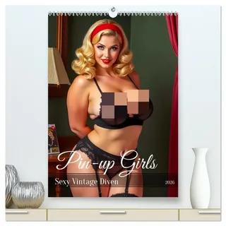 Calvendo Pin-up Girls - Sexy Vintage Diven (hochwertiger Premium Wandkalender 2026 DIN A2 hoch), Kunstdruck in Hochglanz: Der freizügige Vintage-Kalender zeigt ... im stilvollen Retro-Look. (CALVENDO Erotik)
