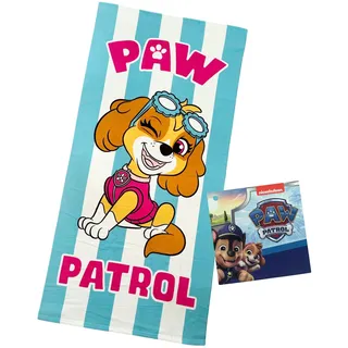 Paw Patrol Skye Kinderhandtuch, 70 x 140 cm, 100 % Polyester, weich und leicht, schnell trocknend, offizielles Design, ideal für Strand, Pool und Bad, Mädchen und Paw Patrol Fans
