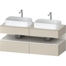 Duravit Qatego Konsolenwaschtischunterbau, 2 Auszüge, 2 Schubkästen, 2 Ausschnitte, 1400x550x600mm, Nische Weiß Supermatt, QA4767084, Farbe: taupe supermatt