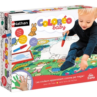 Nathan 31630 Coloréo Baby-Wasserbasierte Malmatte-Zeichenteppich-Fleckenfrei-Für Kinder ab 2 Jahren, Mehrfarbig, 70 x 70 cm