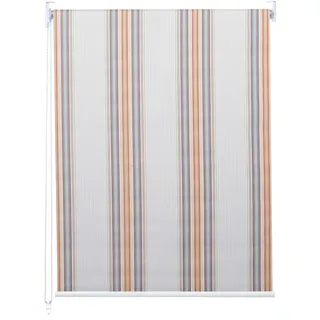 Rollo HWC-D52, Fensterrollo Seitenzugrollo Jalousie, 110x160cm Sonnenschutz Verdunkelung blickdicht grau/braun/orange - Bunt