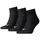 Quarter Socken 3er Pack Schwarz 43-46