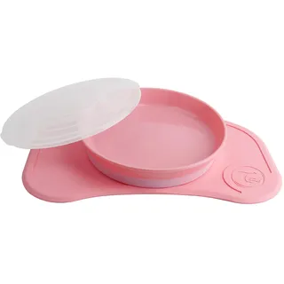 Twistshake Click Mat Mini 31x17 cm Tischset und Versiegelt Kinder Teller mit PP und Silikon für Baby Essen, Geshirr zum Babynahrung für Hochstuhl, BPA Frei, ab 6 Monaten, Pastellrosa