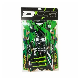 Dcor Visuals Monster Energy Kawasaki Kx 450f 13-14 Grafik-kit - Green / Black - One Size