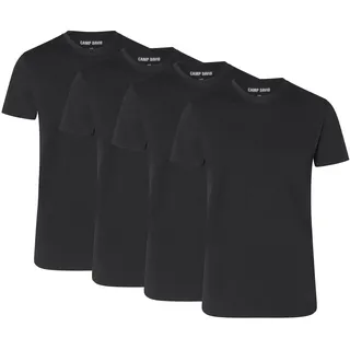 T-Shirt CAMP DAVID "T-Shirt 4er Pack", Herren, Gr. M, schwarz, Obermaterial: 95% Baumwolle CO. 5% Elasthan EL., Shirts T-Shirt