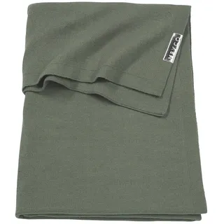 Meyco Baby Knit Basic Babydecke, gestrickte Wiegedecke (aus 100 % weicher Baumwolle, vielseitig einsetzbar, einfache Pflege, atmungsaktiv, Größe: 100 x 150 cm), Forest Green