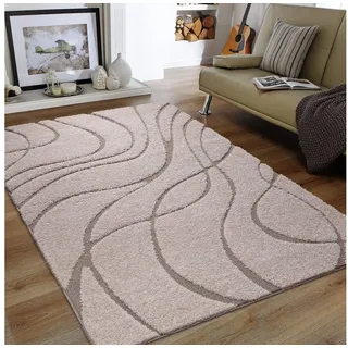 Sanat Wohnzimmer Teppich - Luxus Shaggy Nicht-schuppend Teppich, Wohnzimmer Schlafzimmer Esszimmer Eingangsbereich Teppiche, Creme 160 x 220 cm