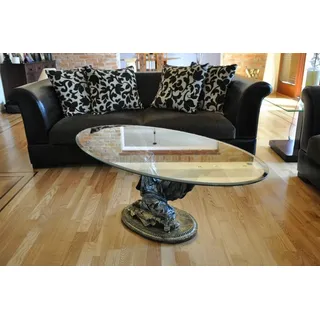 Design Medusa Couchtisch Glastisch Tisch Beistell Tische Couch Klassisch 42cm - Dunkelgrau