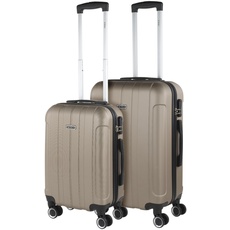 ITACA - Gepäck-Sets, Reisekoffer, Reisekoffer Set, Kofferset, Hartschalenkoffer, Trolley-Set, Luggage - Große Auswahl an Koffer & Trolleys für jede Reise! 771115, Champagner