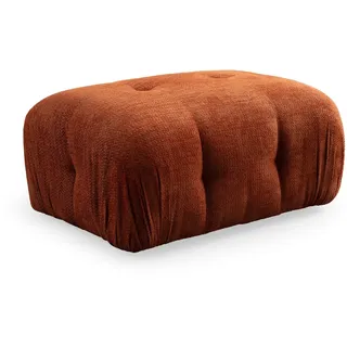Atelier Del Sofa Stylish Orange Pouffe with Beech Wood Frame, 95x65x75 cm | Soft 100% Polyester Fabric, Includes Pillows, Black Plastic Legs | Perfect for Modern Living Spaces