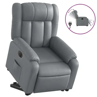 vidaXL Relaxsessel mit Aufstehhilfe Elektrisch Grau Kunstleder - Grau