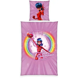 Herding Bettwäsche Miraculous, Kopfkissenbezug ca. 80 x 80 cm, Bettbezug ca. 135 x 200 cm, Mit Knopfleiste, 100% Baumwolle, Lila