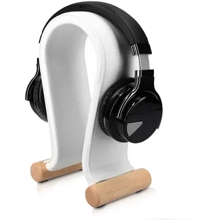 Navaris Universal Kopfhörerständer mit Kunstleder Bezug - Kopfhörer Halter Gaming Headset Halterung - On Ear Headphone Stand - in Weiß