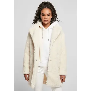 URBAN CLASSICS Ladies Oversized Sherpa Coat Jacke, whitesand