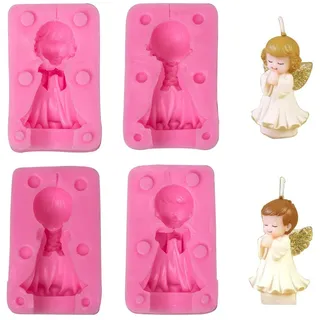 WANDIC Silikonform, 3D-Dekoration, Engel-Form für Kerzen, Seife, DIY, Spielzeug, dekorative Ornamente, Kunst, Handwerk, Junge und Mädchen