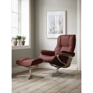 Stressless® »Mayfair« Set, Relaxsessel mit Hocker, mit Hocker, mit Cross Base, Größe S, M & L, Holzakzent Eiche rot