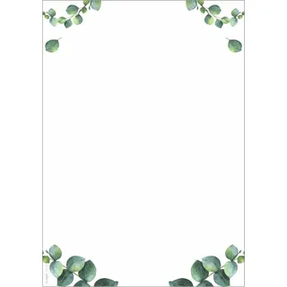 Sigel DP679 Hochwertiges Motivpaper, Druckerpapier, Eukalyptus, grün, A4, 100 Blatt, Motiv beidseitig, 90 g/m2, für Speisekarten, aus nachhaltigem Papier