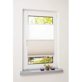 Liedeco Plissee »Day & Night« Lichtschutz ohne Bohren verspannt Faltenstore, beige