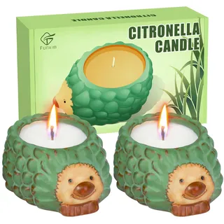 Citronella Kerze Outdoor, 2 Stücke Camping Citronella Kerzen Natürliches Sojawachs, Geschenk für Frauen - Perfekt für Camping, Grillen, Picknicks, Garten