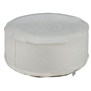 Relaxdays Aufblasbarer Hocker, Outdoor Pouf für Garten, Balkon, Camping, Sitzhocker rund, HxD: 26x56 cm, Sitzpouf, Creme