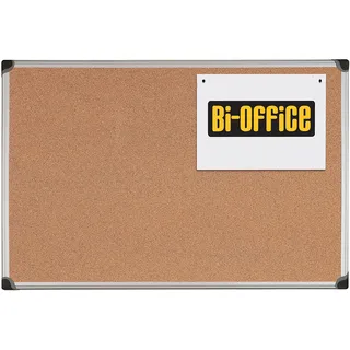 Bi-Office Korktafel Maya "W", Mit Aluminiumrahmen, Hochwertige Naturkorkoberfläche, Pinnwand, 120 x 90 cm