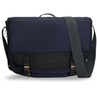 Laptoptasche TOMMY HILFIGER "TH TRAVEL MESSENGER", Gr. B/H/T: 41cm x 32cm x 14cm, dunkelblau, Textil, Taschen Laptoptasche, Unisex Geschäftstasche, Aktentasche mit Überschlag