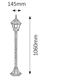 Rabalux 8395 Außenstehleuchte Toscana, E27, gold, rund, Klassisch, ø205mm - Gold