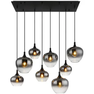 Globo Hängeleuchte , Schwarz , Metall, Glas , 45x120x105 cm , Lampen & Leuchten, Leuchtenserien