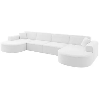altdecor Eckcouch Polyester 6-Sitzer Weiß