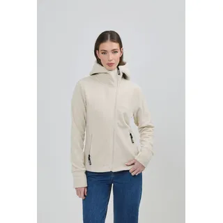 Bench. Fleecejacke "NINJA" mit Kapuze mit Reißverschluss, aus Polyester und Kunstfaser, Langarm, chalk