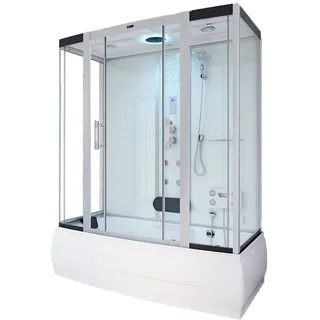 HOME DELUXE - Dampfdusche DIAMOND BIG - Weiß, Maße: 190 x 100 x 220 cm - inkl. Radio, Regendusche und komplettem Zubehör I Dampfsauna, Badewanne, Whirlpool, Dusche - Weiß