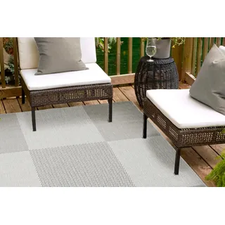 Andiamo In- und Outdoor Teppich wetterfest Arizona - Balkon Teppich wasserfest Outdoor-Teppich auch nutzbar als Wohnzimmerteppich oder Küchenteppich Grau 67 x 140 cm