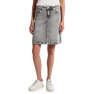 Street One Damen A361721 Jeansrock mit Schmucksteinen, Light Grey Washed, 36