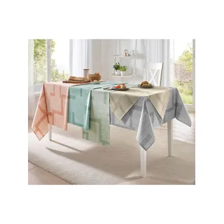 Tischdecke Gr. 3, beige (sand, weiß, bedruckt), B:110cm L:140cm, Tischdecken, Tischdecke