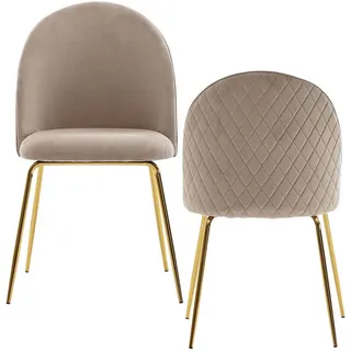 Mid.you Stuhl-Set , Beige , Textil , Raute , konisch , 53x86x50 cm , Esszimmer, Stühle, Polsterstühle