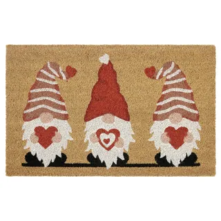 Hanse Home Kokos Fußmatte Weihnachten - rutschfeste Schmutzfangmatte Natur für Innen, Fußabtreter GNOME Heart Kokosfaser Kokosmatte für Eingangsbereich & überdachten Außenbereich - 40x70cm