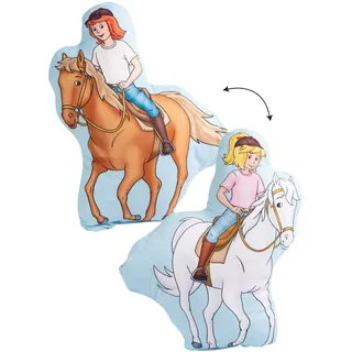 United Labels Bibi & Tina Kissen, Kopfkissen 37x26 cm, Bunt, Sofakissen mit Pferdemotiv, Dekokissen für Fans