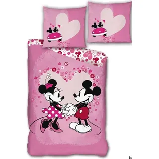 Disney Minnie Mouse Bettbezug hart - 140 x 200 cm - Polyester - Rosa, Weiß